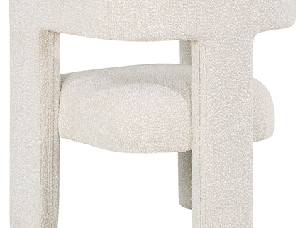 Verda - Upholstered Accent Side Chair In Soft With Rounded Open Back And 3 Leg Base - White