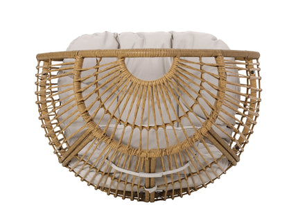 Basket Chair With Teardrop Shape And Water Resistant Cushion - Natural