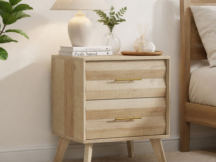 Medieval Double Drawer Bedside Table