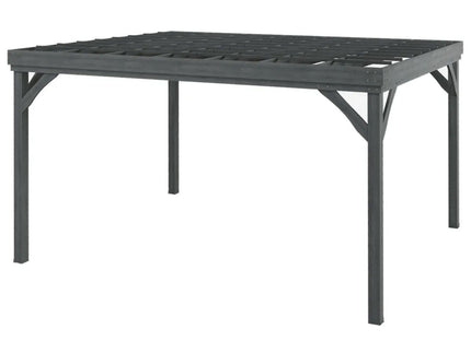 Patio Grape Vine Gazebo Outdoor Pergola With Open Roof For Climbing Plants - Gray