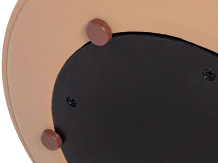 Mode - Leatherette Round C-Shaped Sofa Side Table - Saddle Brown