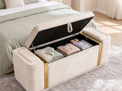 Storage Bench Upholstered Ottoman Bed End Bench With Lift Top Storage