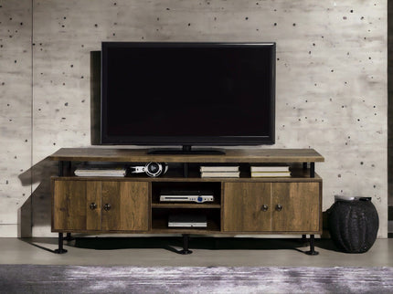 Ensata II - TV Stand - Rustic Oak / Black