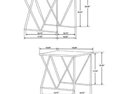 Sinclair - 2 Piece Nesting Table Set With Iron And Luxurious Marble Surface - White / Gold