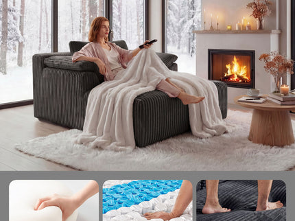 Chaise Lounge Chair, Deep Seat Sleeper Couch For Living Room