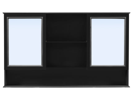 Double Sink Bathroom Vanity Set With Wall Mount Mirror Cabinet