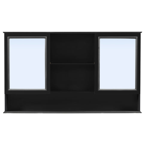 Double Sink Bathroom Vanity Set With Wall Mount Mirror Cabinet