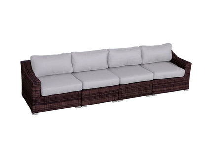 Contemporary Outdoor Rattan Wicker Sectional Seating Group With Cushions