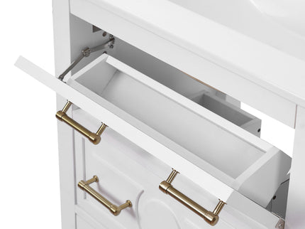 Bathroom Vanity With Sink, Free Standing Single Set, 3 Drawer Storage Cabinet