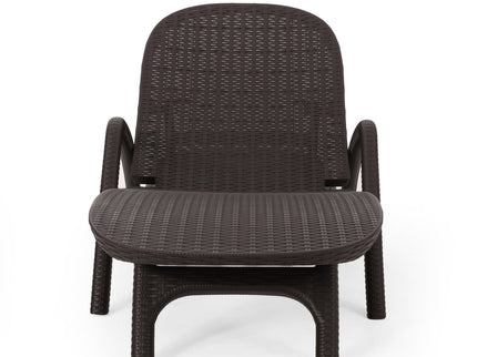 Polypropylene Resin Chaise Lounge With Hand Crafted Details - Dark Brown