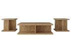 Light Brown / 3 Pc. Coffee Table, 2 End Tables