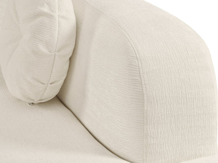 Extra Large Sectional Sofa Soft Fabric Upholstery, Elegant Curved Design With 3 Round Cushions, High - Resilience Foam For Ultimate Comfort - Beige