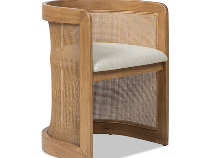 Lilith - Curved Upholstered Dining Chair, Stain Resistant High - White Pepper
