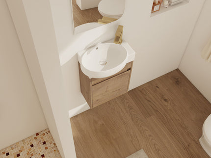 Modern Bathroom Vanity With Ceramic Basin, Wall Mounted Floating Sink Combo, Storage Cabinet