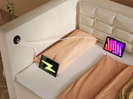 Upholstered Daybed With Hydraulic Storage And USB / Type - C Charging