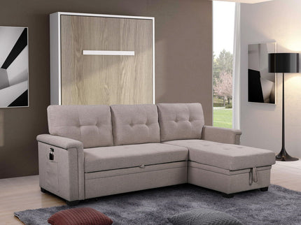 Ashlyn - Reversible Sleeper Sectional Sofa With Storage Chaise, USB Charging Ports And Pocket