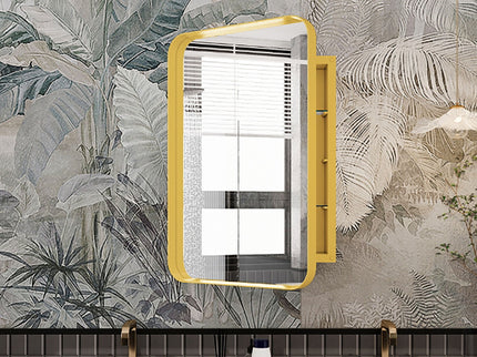 Recessed Metal Framed Medicine Cabinet With Mirror And Adjustable Shelves Wall Mirror With Storage For Bathroom