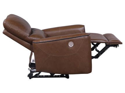 Denson - Upholstered Power Recliner Chair With USB Charging And Smooth Button Recline - Brown