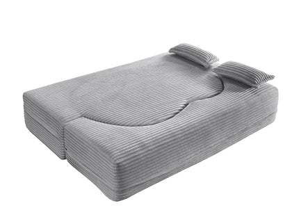 Floor Convertible Sleeper Sofa Bed With 2 Pillows