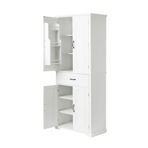Bathroom Storage Cabinet With Doors And Drawer, Adjustable Shelf
