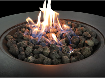 Fiber Reinforced Propane Gas Outdoor Fire Pit Table With Lid - Charcoal