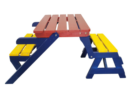 Kids Multi-Functional Arm Chair, Table With 2 Benches All-In-One Set