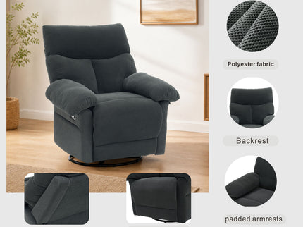 Swivel Rocker Recliner Chair With Manual Recline For Living Room