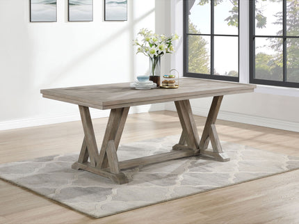 Ruston - Rectangular Dining Table With Trestle Design - Gray