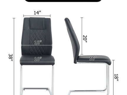 Modern Dining Chairs With Padded Seat, Metal Legs