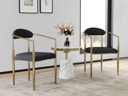 Dining Chairs (Set of 2), Mid-Century Modern Dining Chairs, Kitchen Dining Room Chairs, Round Boucle Backrest Sherpa Dining Chair With Metal Legs