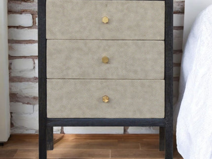 Nightstand, 3 Drawer - Black