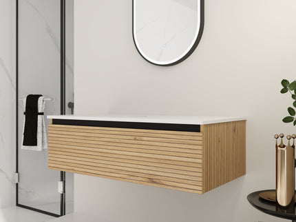 Wall Mounted Bathroom Vanity & 1 Soft Close Drawer (Excluding Sink)