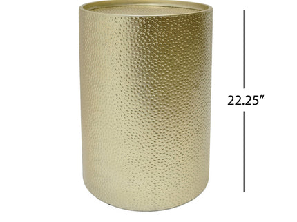 Modern Round Accent Table With Hammered Surface