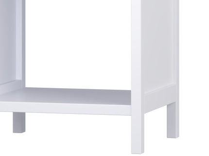 Nightstand With Drawer And Open Shelf, Scalloped Edge Bedside Table