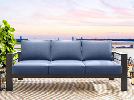 All-Weather Patio Sofa With Cushions, 3 Seat Outdoor Couch