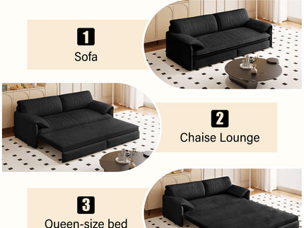 Queen Pull Out Sofa Bed With Side Storage