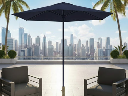 Umbrella With Crank Lift & Tilt, UV-Resistant Canopy For Patio