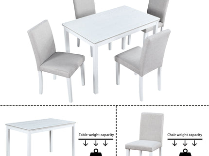 Dining Table Set With Crystal Decoration And Upholstered Chairs