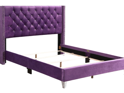 Upholstered Nailhead Trim Chic Bed