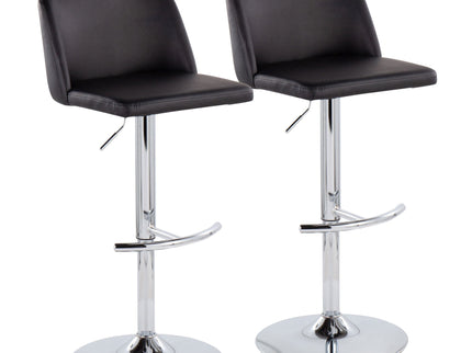Toriano - Contemporary Adjustable Barstool With Swivel & Rounded T Footrest (Set of 2)