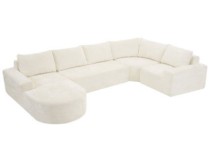 U-Shaped Oversized Modular Cloud Sectional Sofa With Deep Seat For Living Room
