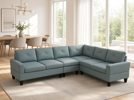 Modular L - Shaped Sectional Sofa 6 Seater 4 Piece Couch With Chaise