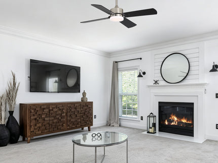 42" Ceiling Fan With Light And Memory Function, DC Reversible Motor, 4 Blades