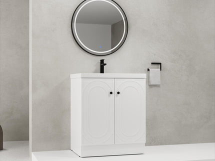 Contemporary Freestanding Bathroom Vanity With Resin Sink & Soft-Close Cabinet Doors
