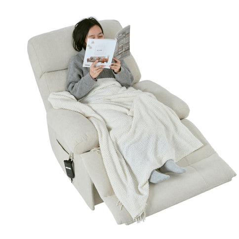 Oversized Power Lift Recliner Chai With Remote Control, Side Pocket, Spacious Seat