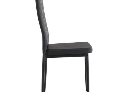 Modern 5 Piece Dining Table Set With Glass Top And Chairs - Black
