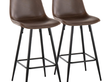 Durango - Industrial / Urban Fixed Height Counter Stool Square Footrest (Set of 2) - Black / Espresso