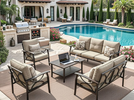 Patio Furniture Set & Coffee Table For Backyard