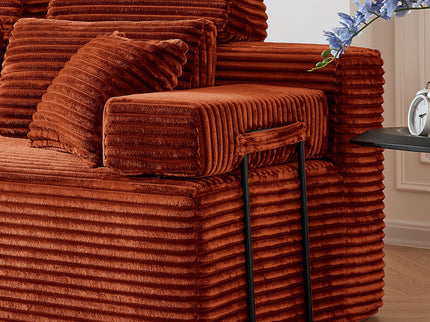 Sectional Sleeper Sofa & Storage Pockets, Modular Couch With Throw Pillows For Living Room
