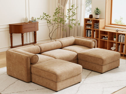 Contemporary Elegant Sofa With Storage And Ottoman